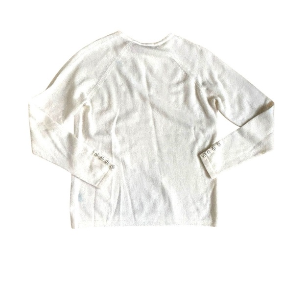 J.Mclaughlin Womens Jamey 100% Cashmere Sweater Ivory Crewneck Size Medium NWT - Picture 8 of 11